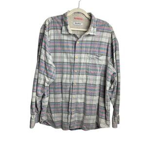 Tommy Bahama Cotton Corduroy Plaid LS‎ Button Front Shirt Mens Sz XXL